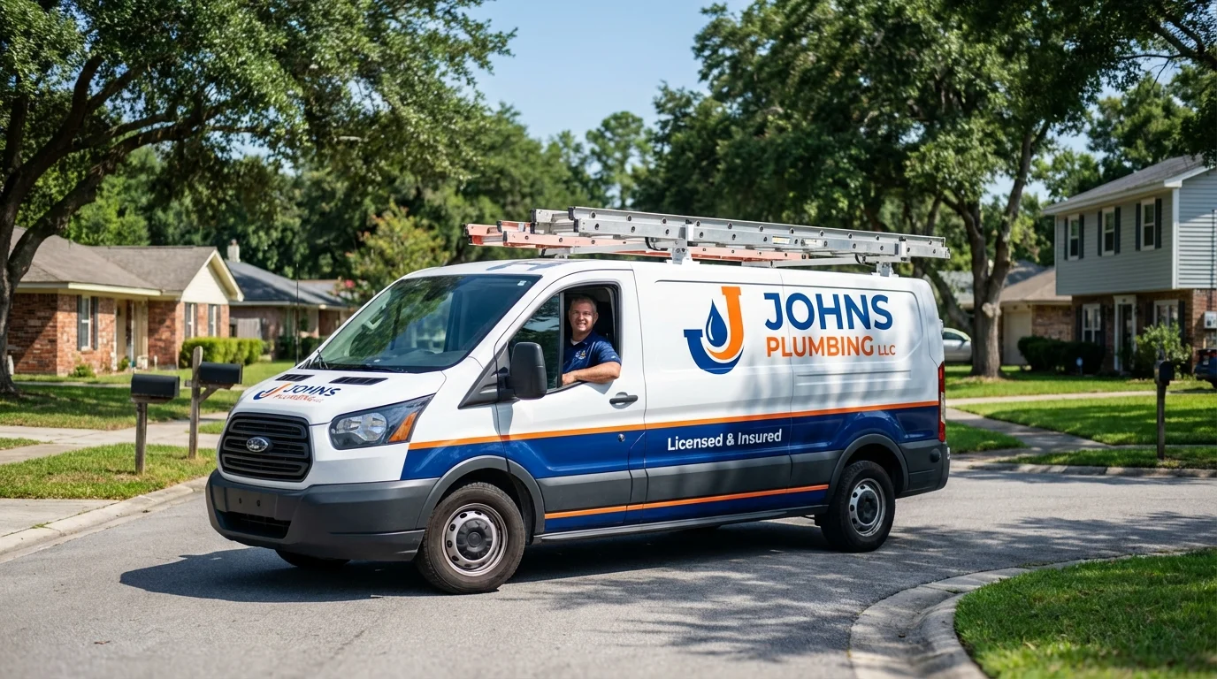Johns Plumbing LLC service van in Mountain Home, ID